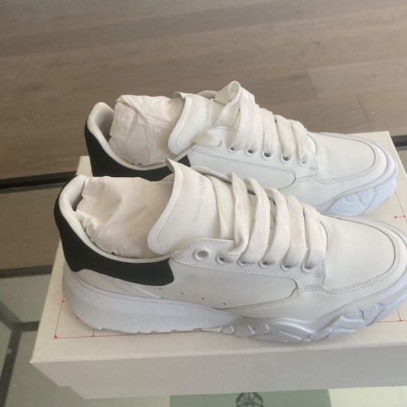 Alexander McQueen Oversized Court Trainer 'White Black' Size 40.5 - Picture 3 of 10